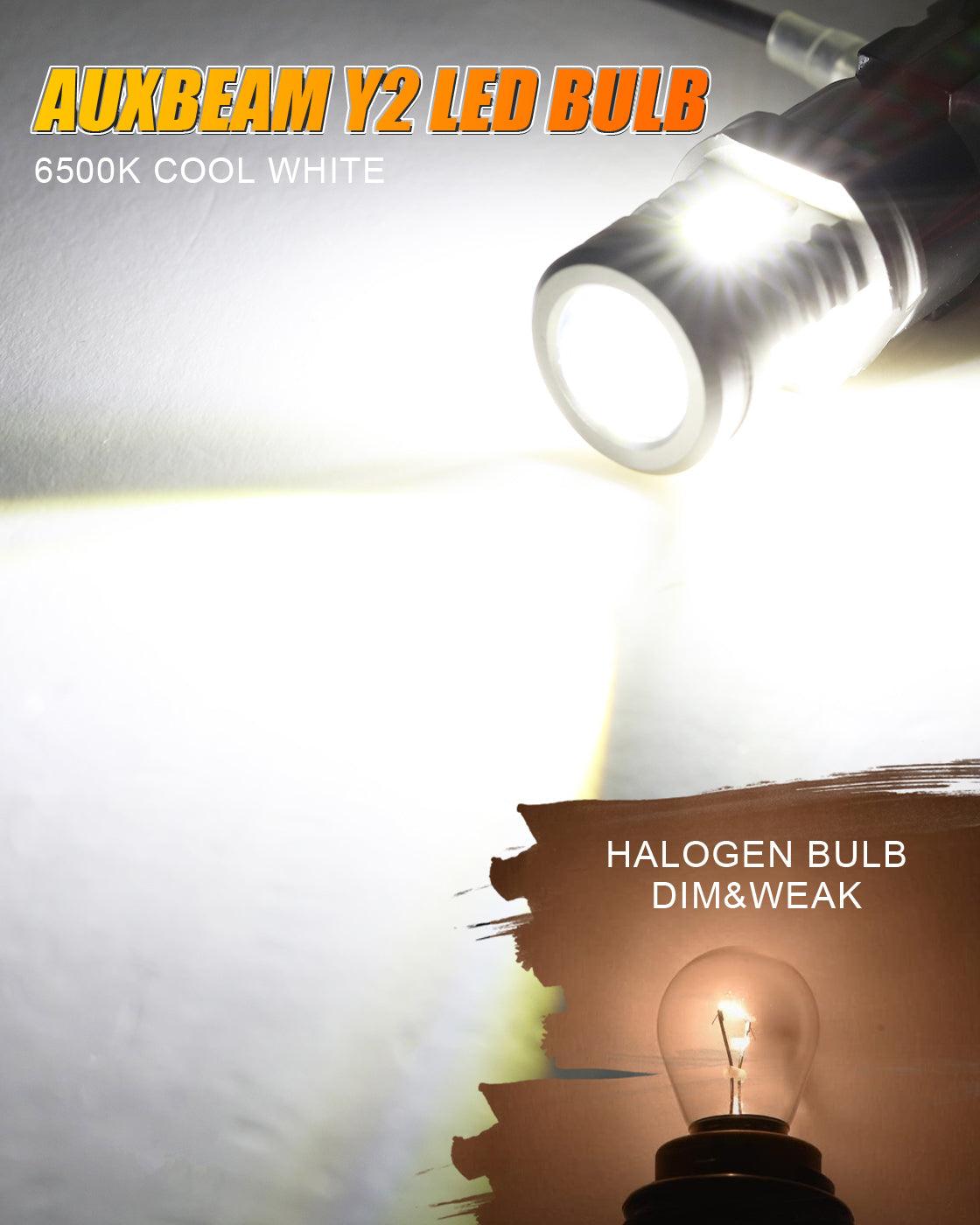 Auxbeam Y2 Series LED Bulbs – 3-Sided Cool White, Brake/Turn/Reverse/Side Marker/DRL (2 Pack)