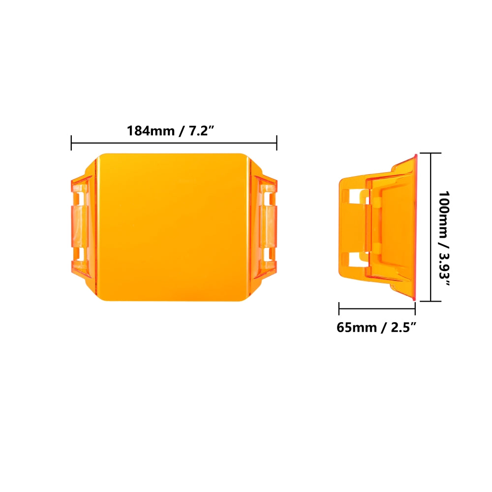 Auxbeam V-MAX Series LED Pod Light Covers – 4"/5"/7", Dark Amber