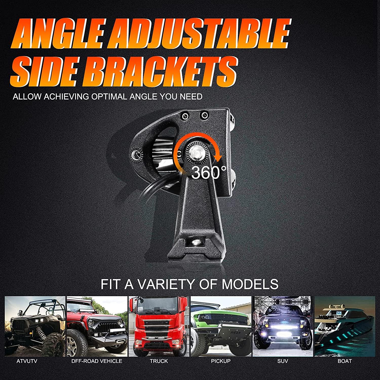 Auxbeam 5D Series LED Light Bar – 22", Straight or Curved, Double Row, Combo Beam