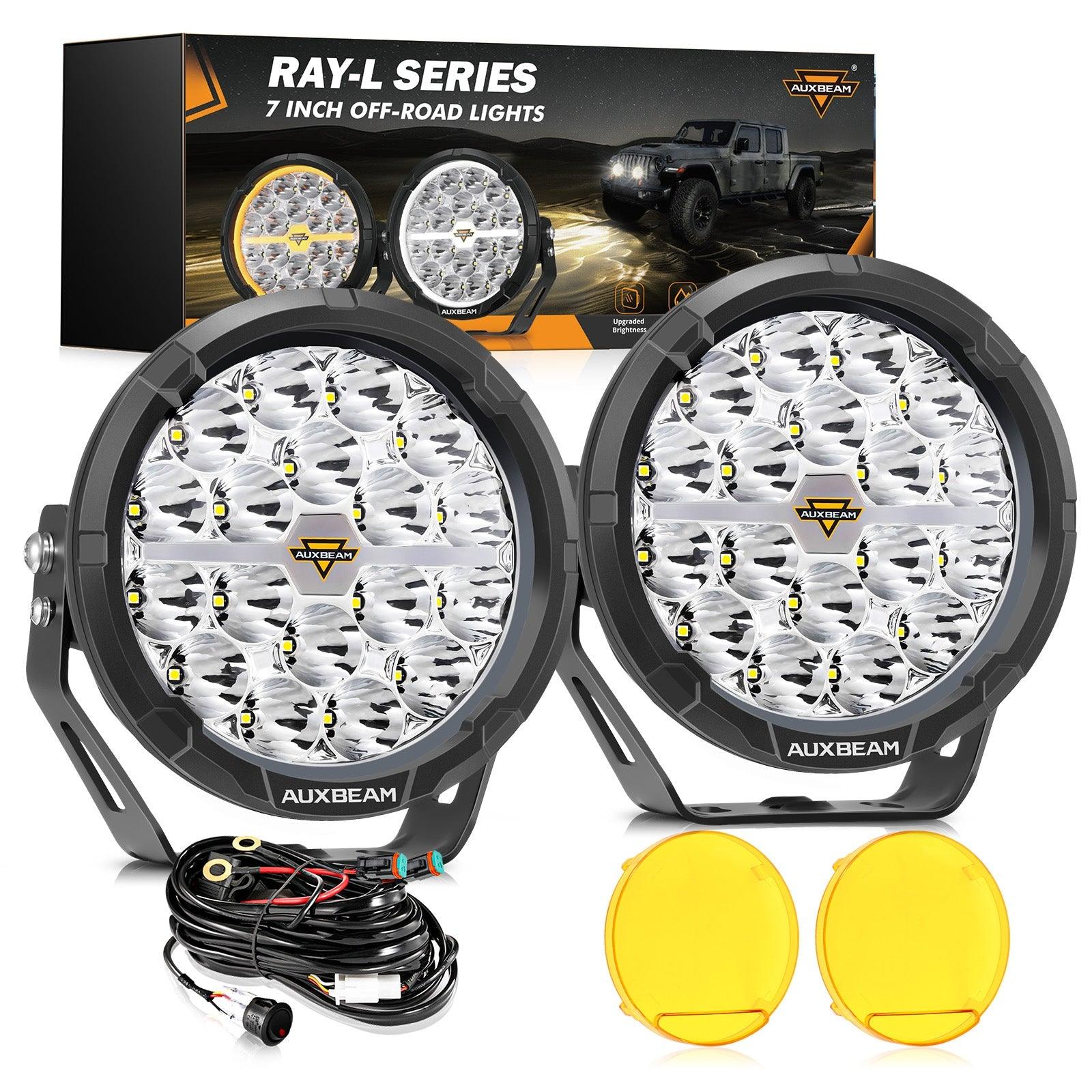 Auxbeam RAY-L Series 7" LED Driving Lights – 240W, 25,800LM, Dual DRL