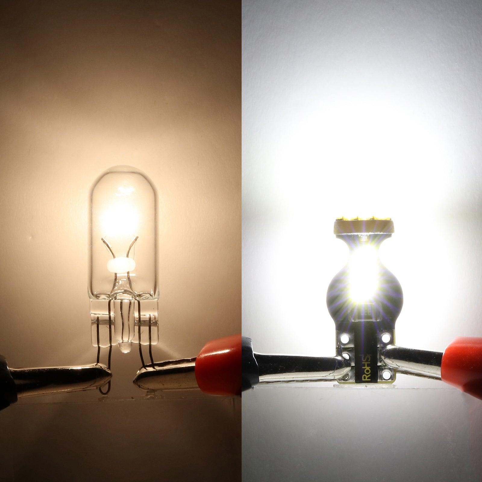 Auxbeam 168 / 2825 W5W T10 LED Interior Light Bulbs – 1.5W, 6500K White, 300% Brighter (10 Pack)