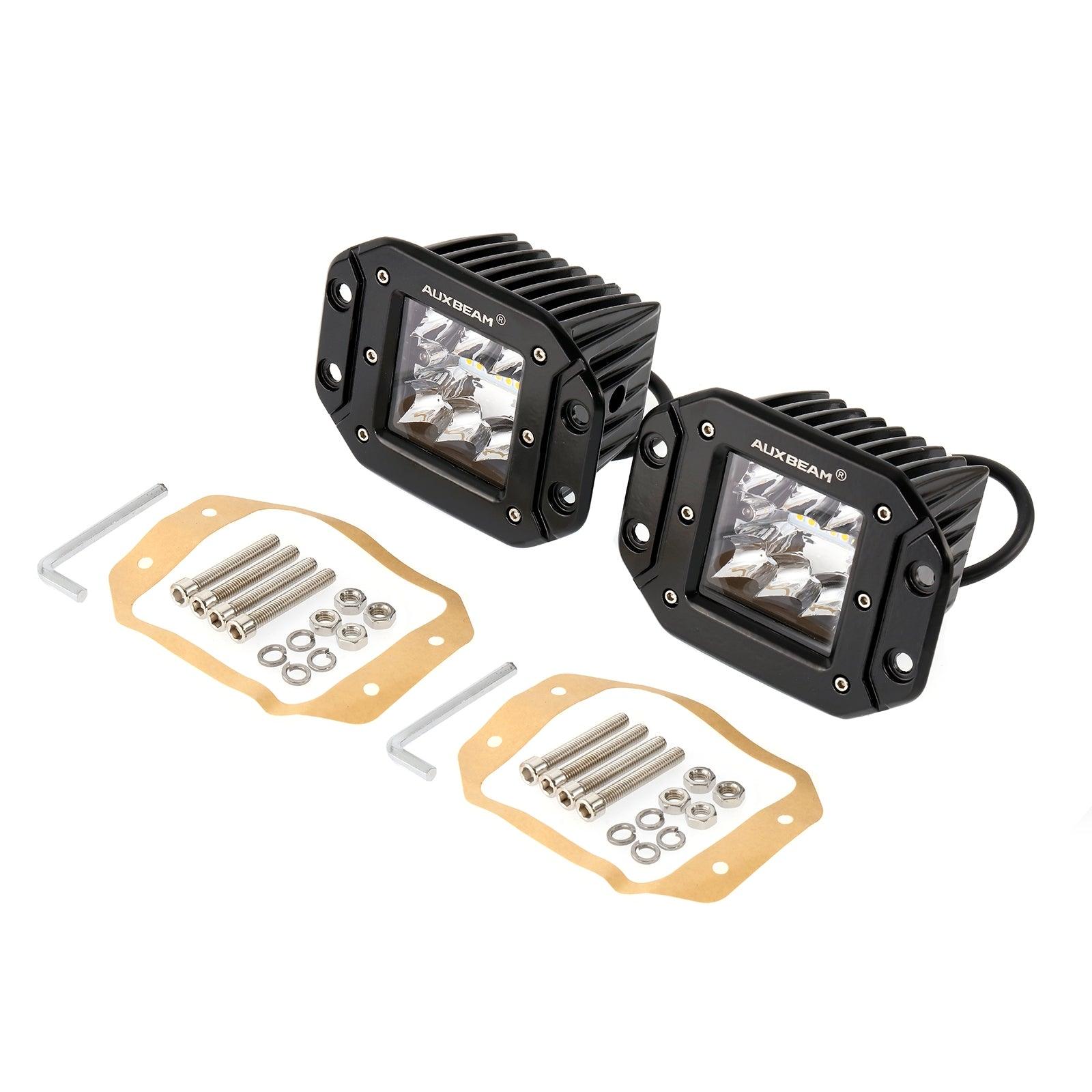 Auxbeam 3" 72W LED Light Pods – White & Amber, 6 Modes (2-Pack)