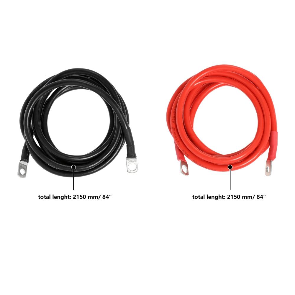 Auxbeam 7FT 7AWG Battery Cables – Tinned Copper Ring Terminal Lugs