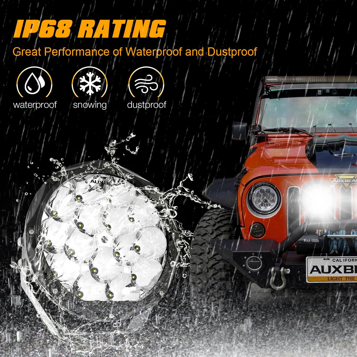 Auxbeam 8.5" 150W Round LED Driving Lights – Spot Beam, Off-Road (2 Pack)