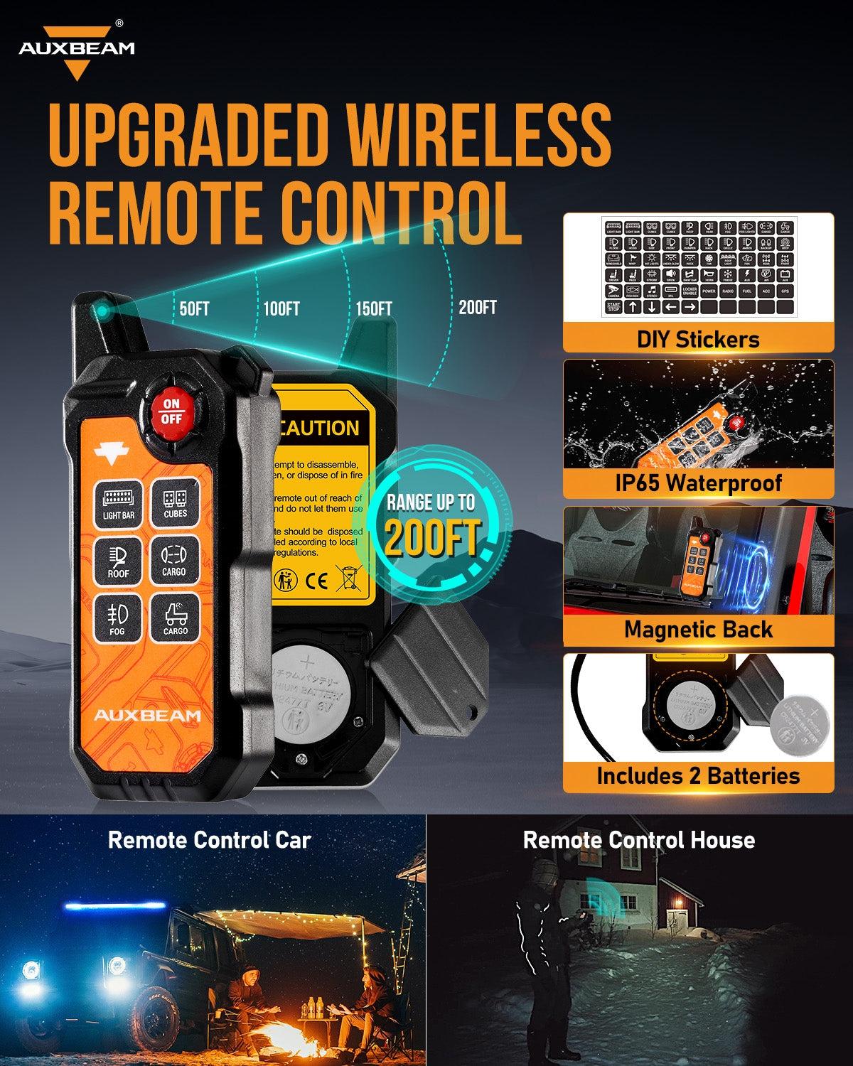 Auxbeam 6 Gang Wireless Remote Control Only for AS-600 Switch Panel