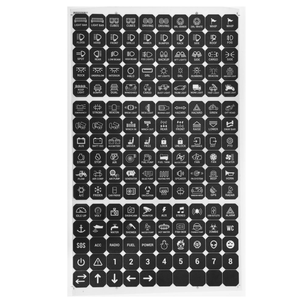 Auxbeam 160 Universal Stickers for AS Series Switch Panel