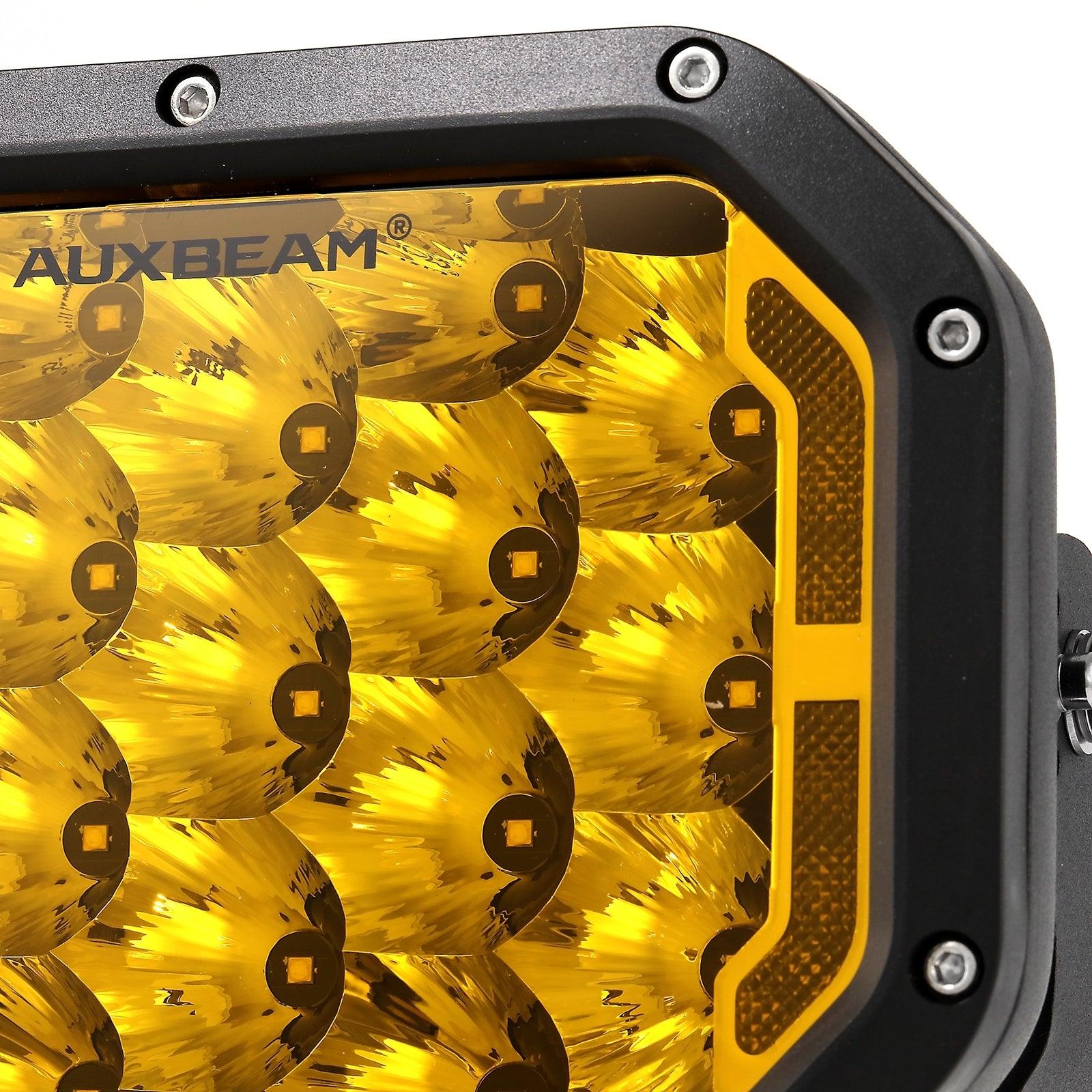 Auxbeam 7x5" Rectangle LED Pods – Amber Spot Beam with DRL