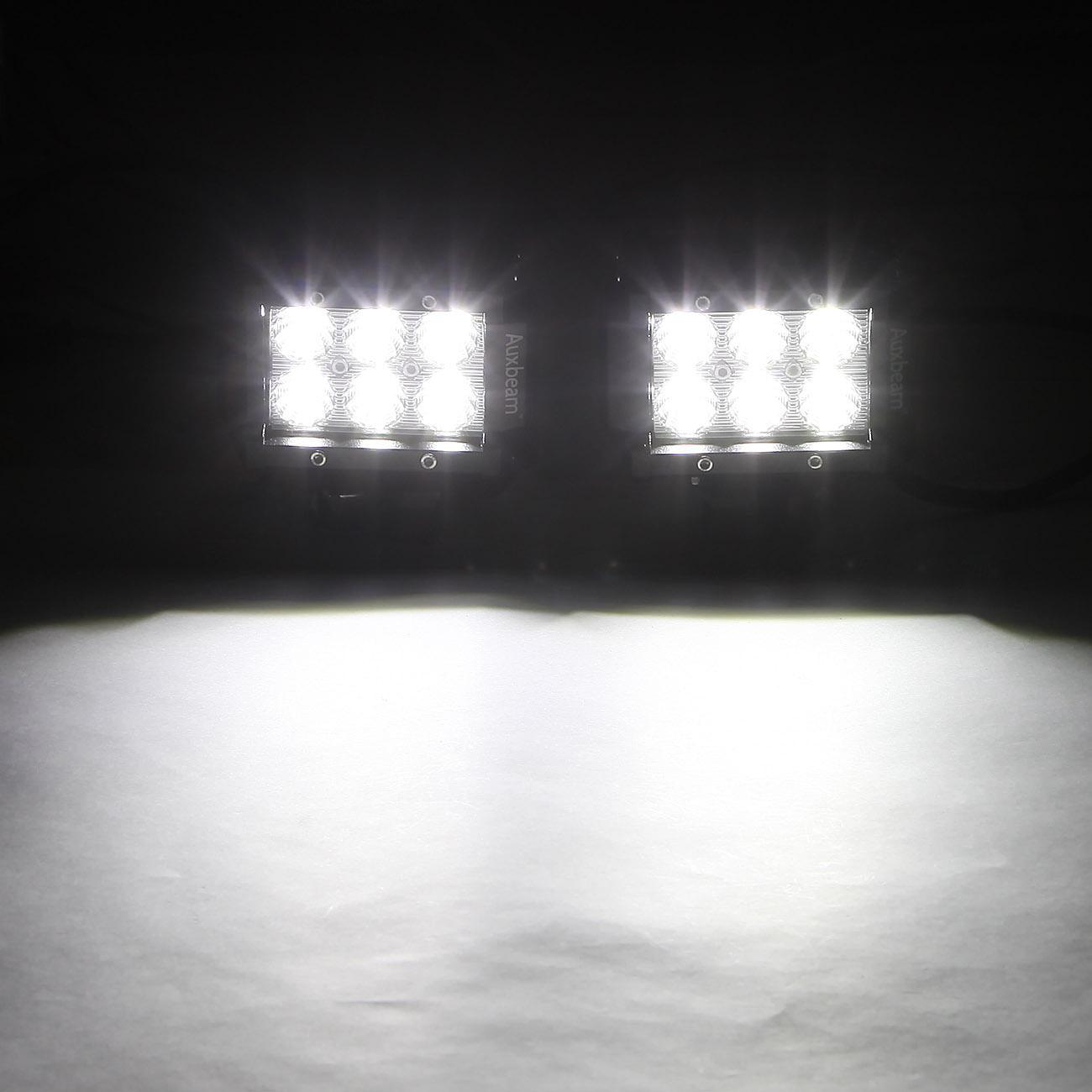 Auxbeam Classic-SM Series 4" LED Pod Lights – Dual Row, 6000K White, Spot/Flood Beam