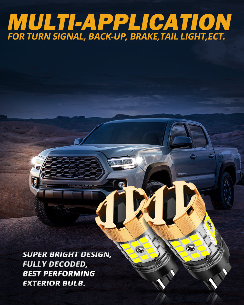 Auxbeam T20 / 7443 / 7440 LED Bulbs – B21-PRO Series, Backup/Reverse/Turn Signal/Brake/Tail Lights, 50W, 4000LM, 6500K White, CAN-Bus Error-Free (2 Pack)