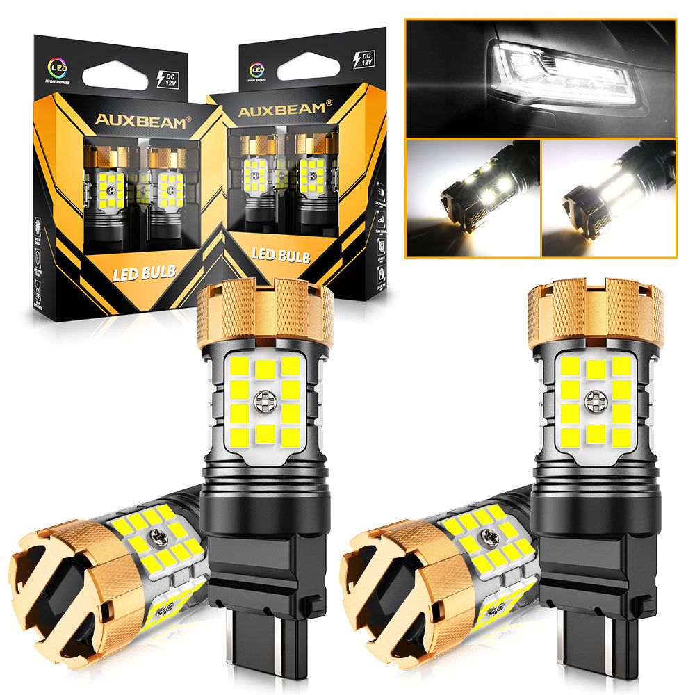 Auxbeam T25 / 3157 / 3156 LED Bulbs – B21-PRO Series, Backup/Reverse/Turn Signal/Brake/Tail Lights, 50W, 4000LM, 6500K White, CAN-Bus Error-Free (2 Pack)