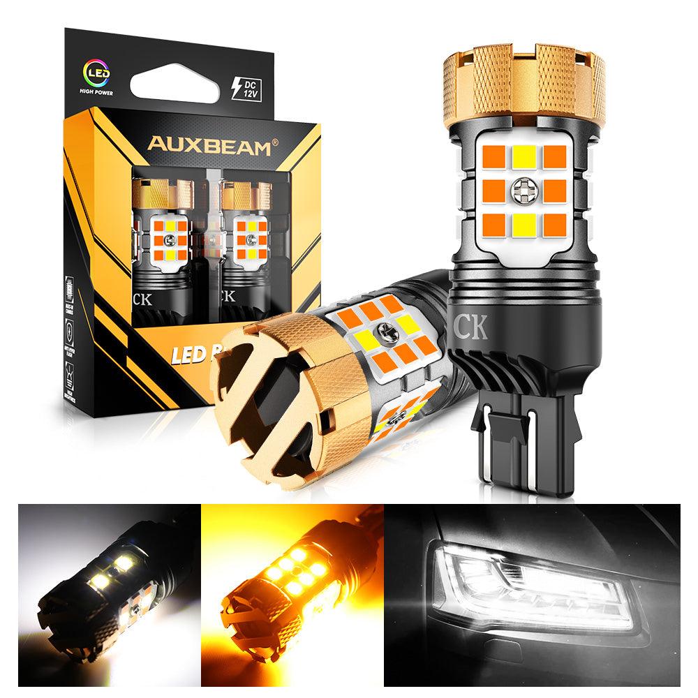 Auxbeam 7443 US-CK LED Turn Signal & DRL Bulbs – B21-PRO Series, 50W, 4000LM, Switchback White & Amber, CAN-Bus Error-Free (2 Pack)