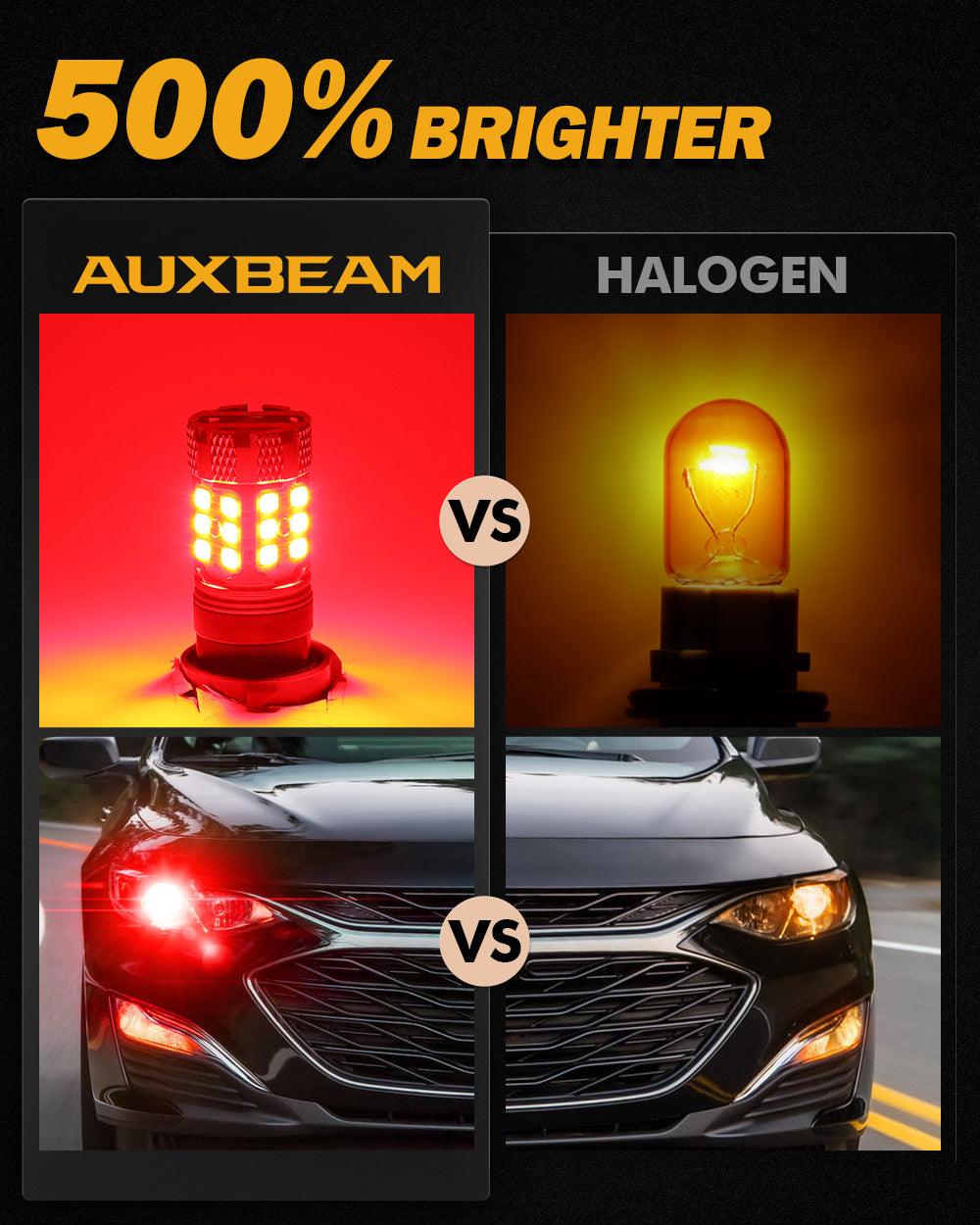Auxbeam 1157 BAY15D LED Brake & Tail Light Bulbs – B21-PRO Series, 50W, 4000LM, Red, CAN-Bus Error-Free (2 Pack)