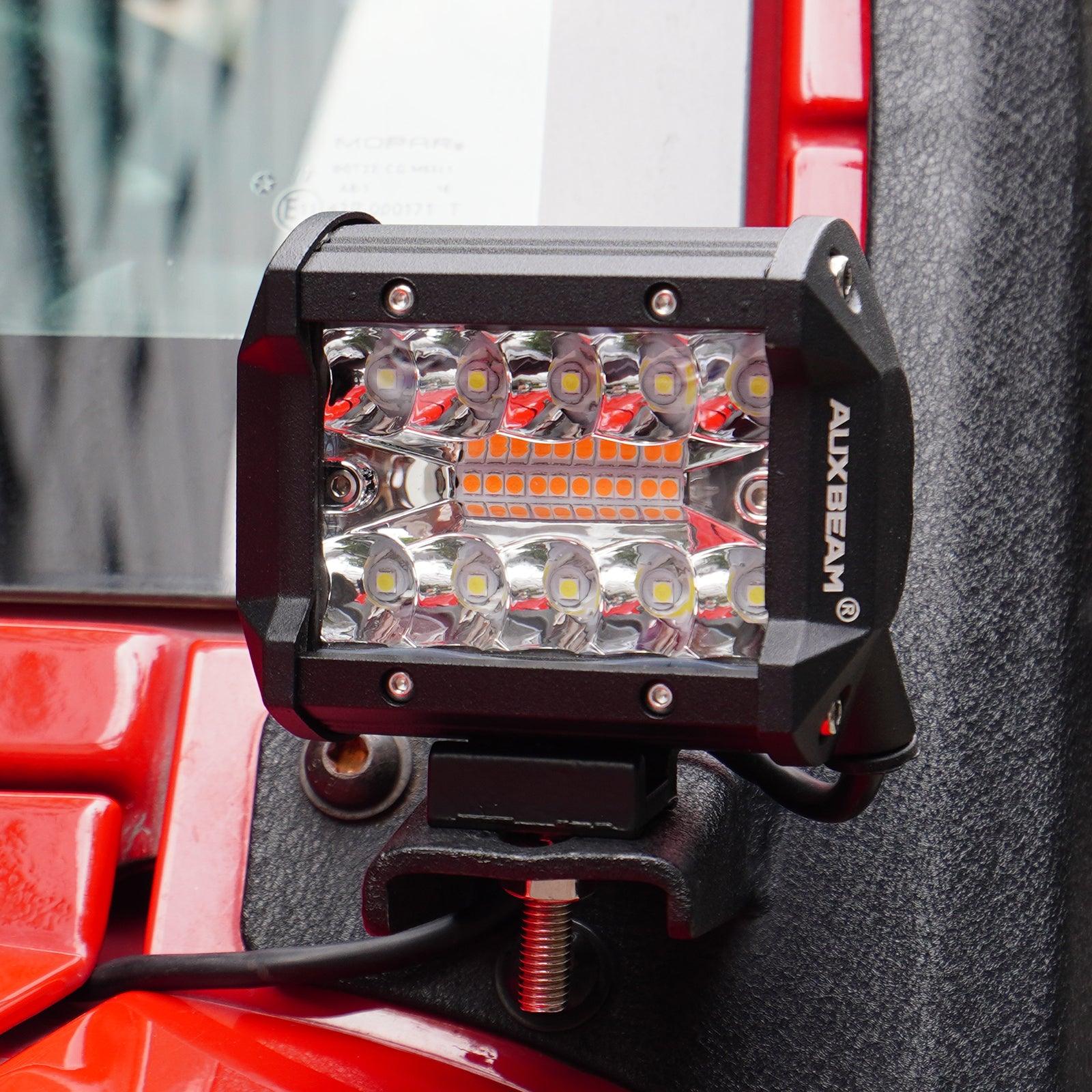 Auxbeam 6 Modes Series LED Light Bar – 4", 12", White & Amber