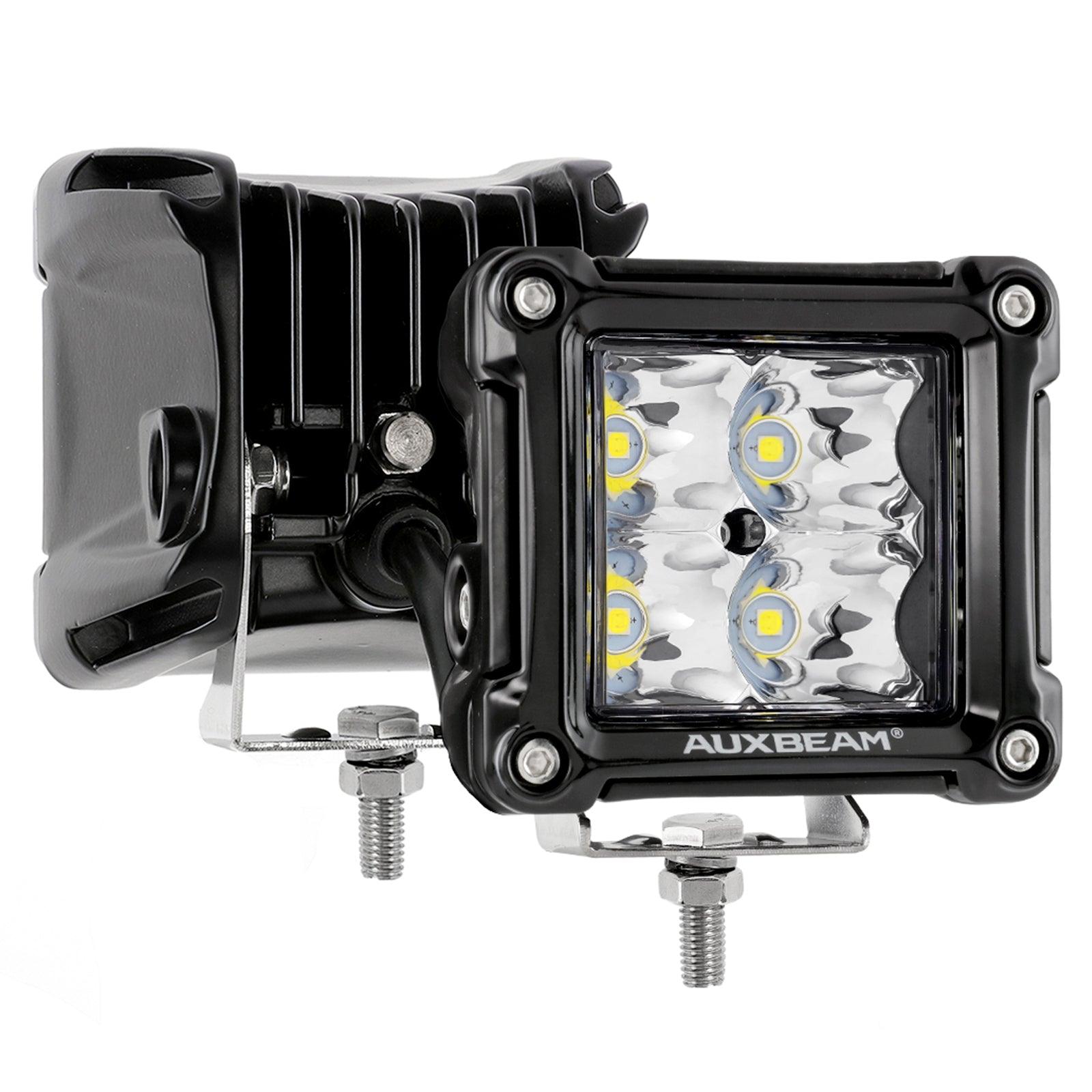 Auxbeam 3" LED Light Pods – Spot/Flood Beam, Includes Universal Mounting Brackets