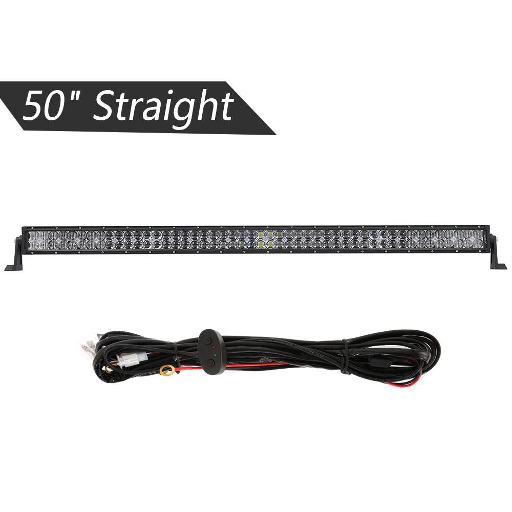Auxbeam 5D Series 50" LED Light Bar – Straight/Curved, Double Row, Combo Beam