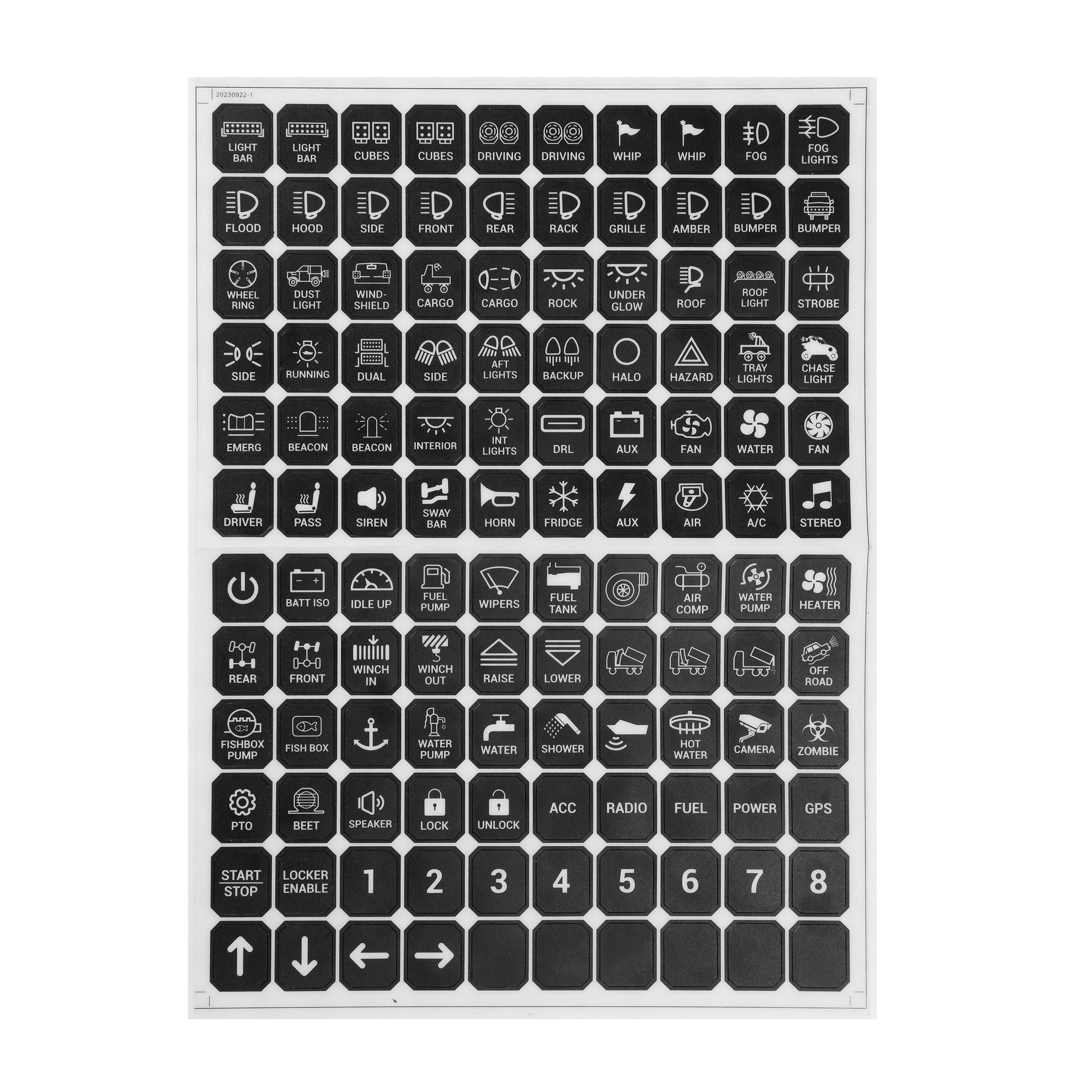 Auxbeam 160 Universal Stickers for Switch Panel