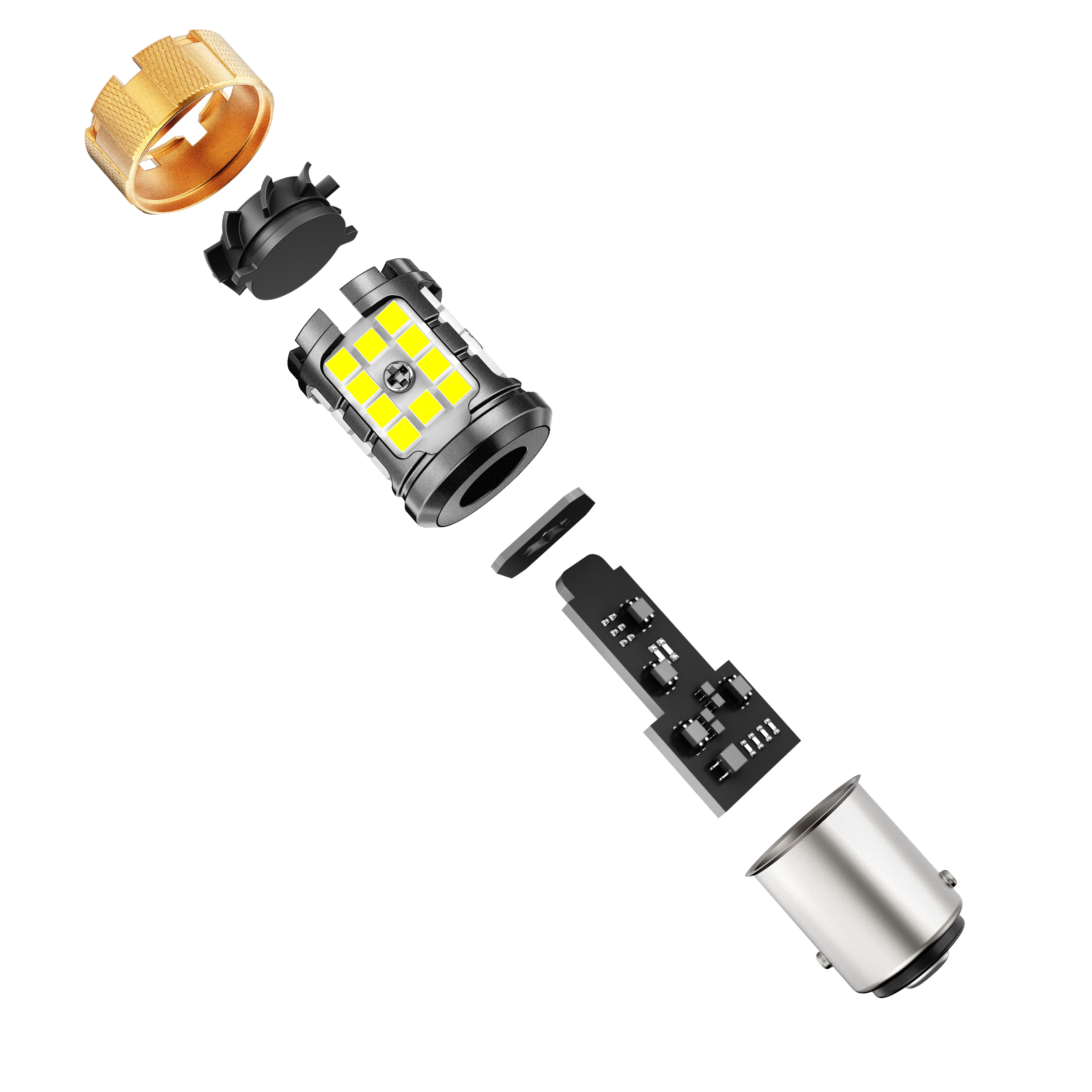 Auxbeam 1157 BAY15D LED Bulbs – B21-PRO Series, Backup/Reverse/Turn Signal/Brake/Tail Lights, 50W, 4000LM, 6500K White, CAN-Bus Error-Free (2 Pack)