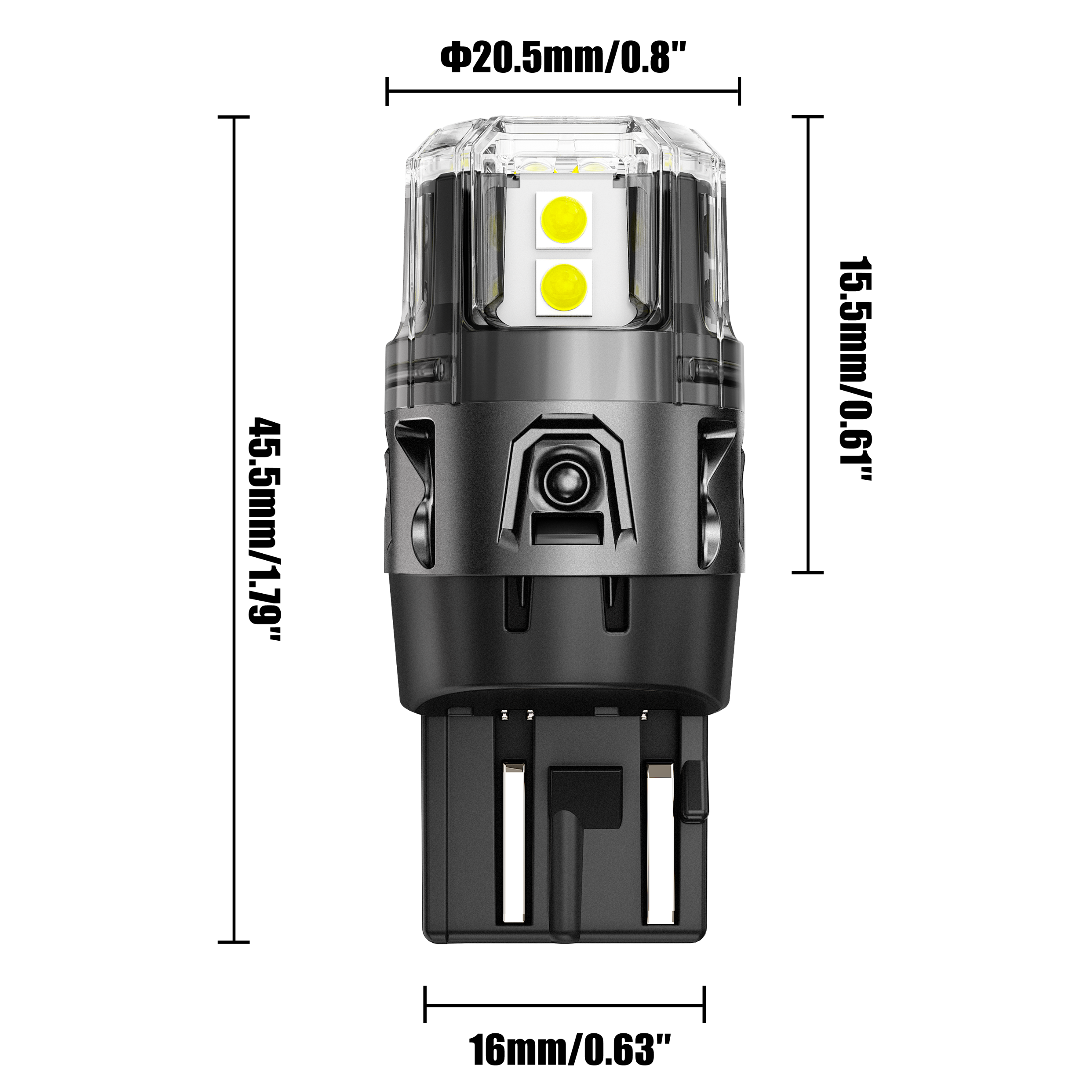 Auxbeam T20 / 7443 / 7440 LED Bulbs – B52 Series, Backup/Reverse/Turn Signal/Brake/Tail Lights, 13W, 500% Brighter, 6500K White, CAN-Bus Error-Free (2 Pack)