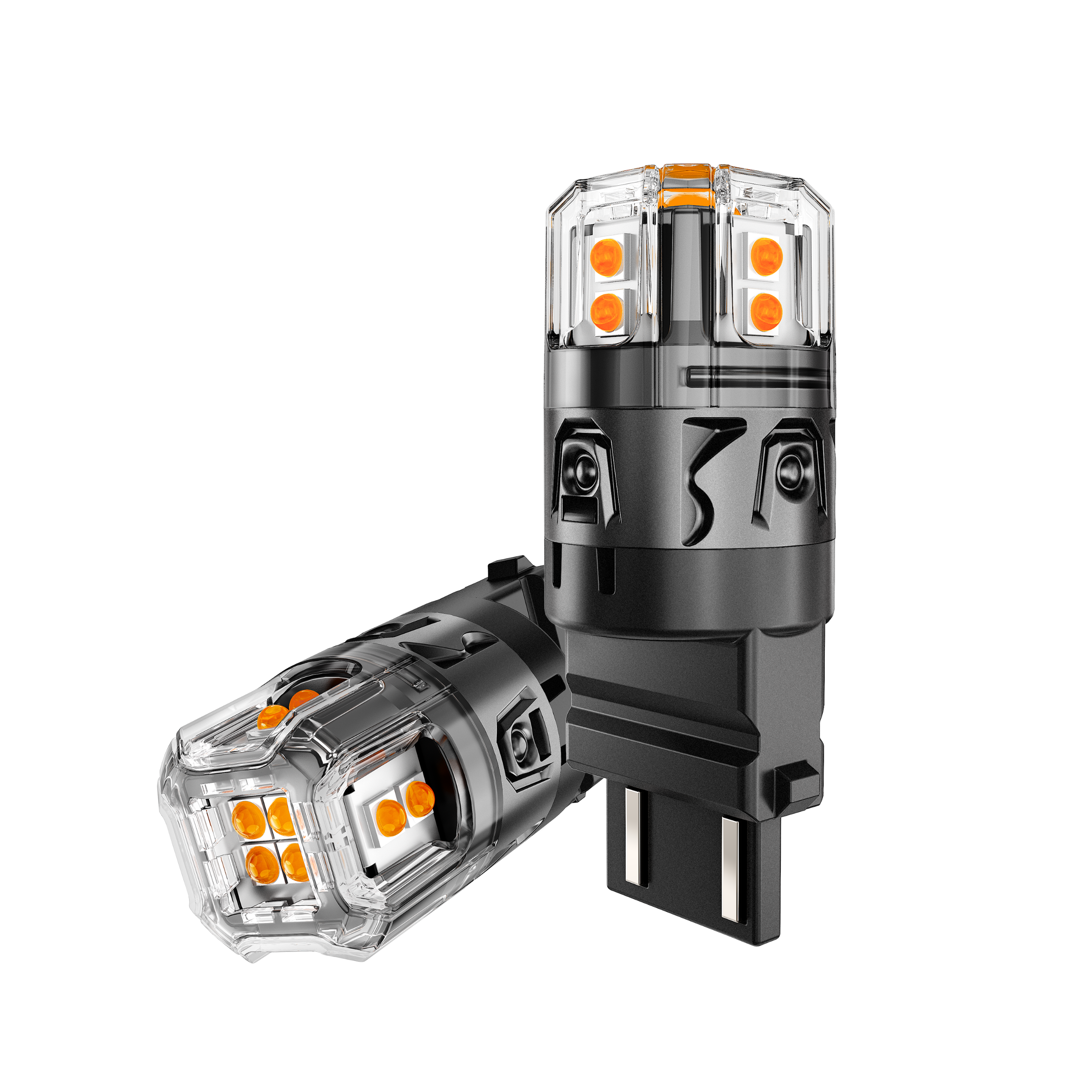 Auxbeam T25 / 3157 / 3156 LED Turn Signal Bulbs – B52 Series, Front/Rear & Side Marker Lights, 13W, 500% Brighter, 3000K Amber, CAN-Bus Error-Free (2 Pack)