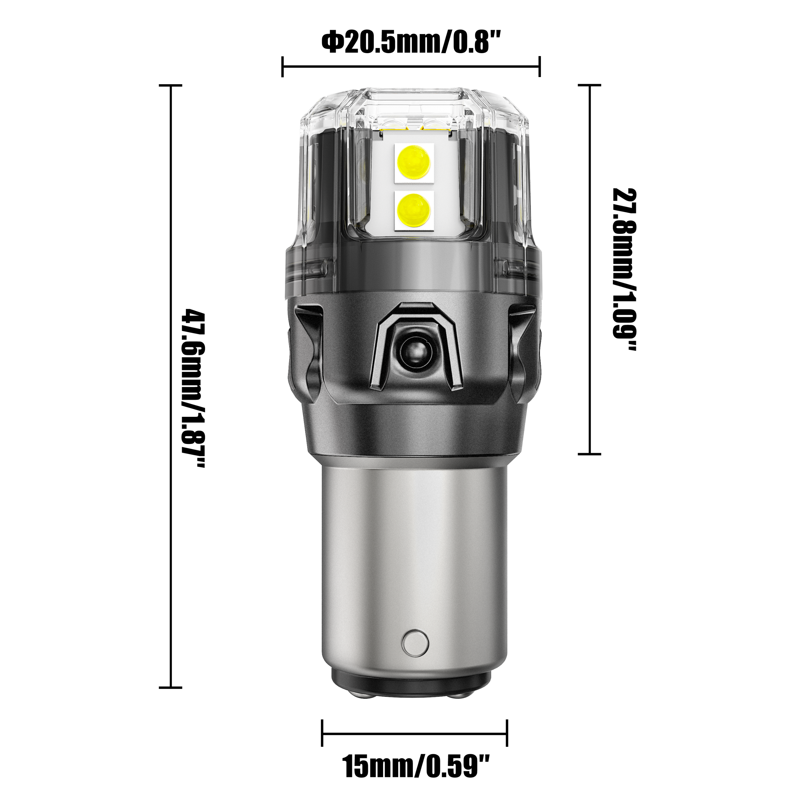 Auxbeam 1157 BAY15D LED Bulbs – B52 Series, Backup/Reverse/Turn Signal/Brake/Tail Lights, 13W, 500% Brighter, 6500K White, CAN-Bus Error-Free (2 Pack)