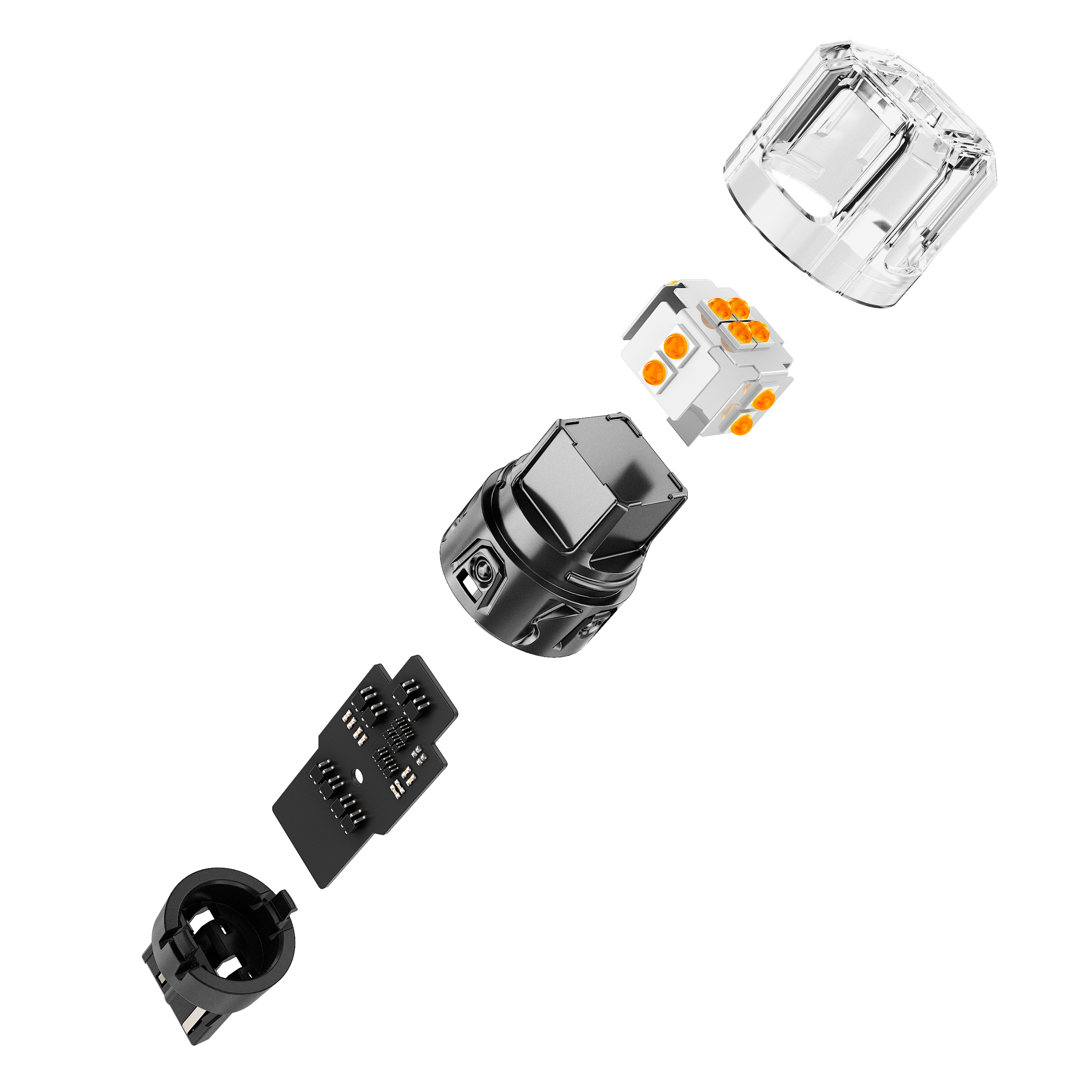 Auxbeam T20 / 7443 / 7440 LED Turn Signal Bulbs – B52 Series, Front/Rear & Side Marker Lights, 13W, 500% Brighter, 3000K Amber, CAN-Bus Error-Free (2 Pack)