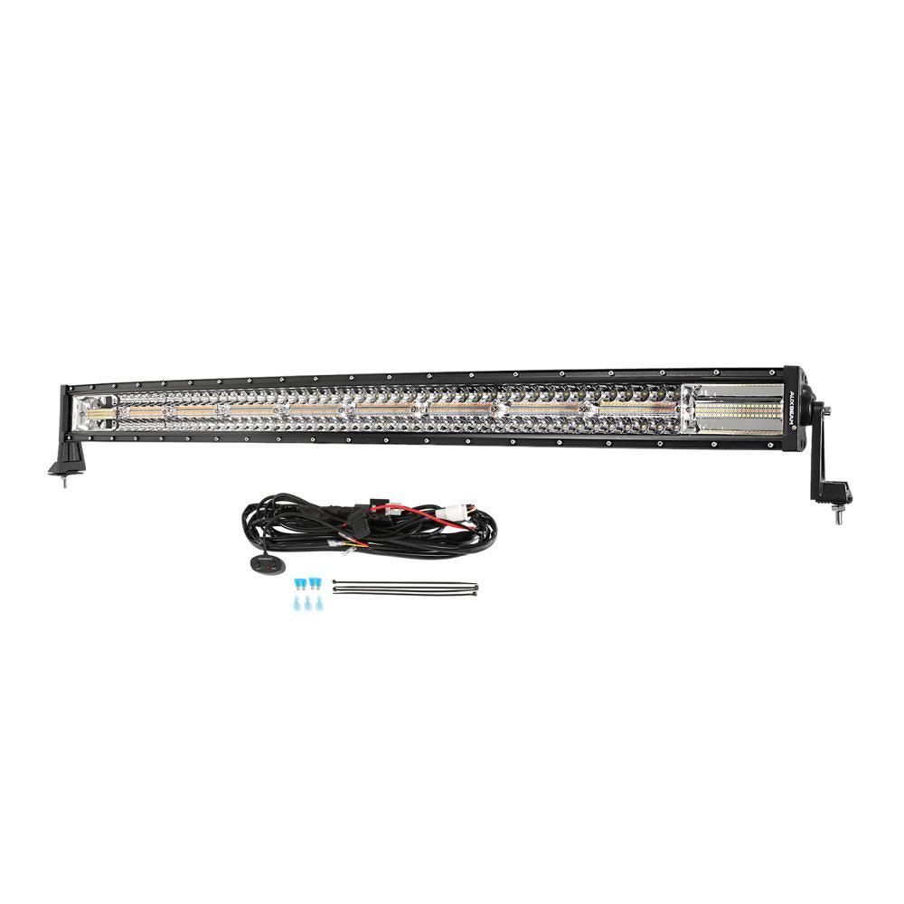 Auxbeam 6 Modes Series 42" LED Light Bar – Curved, White & Amber, Off-Road