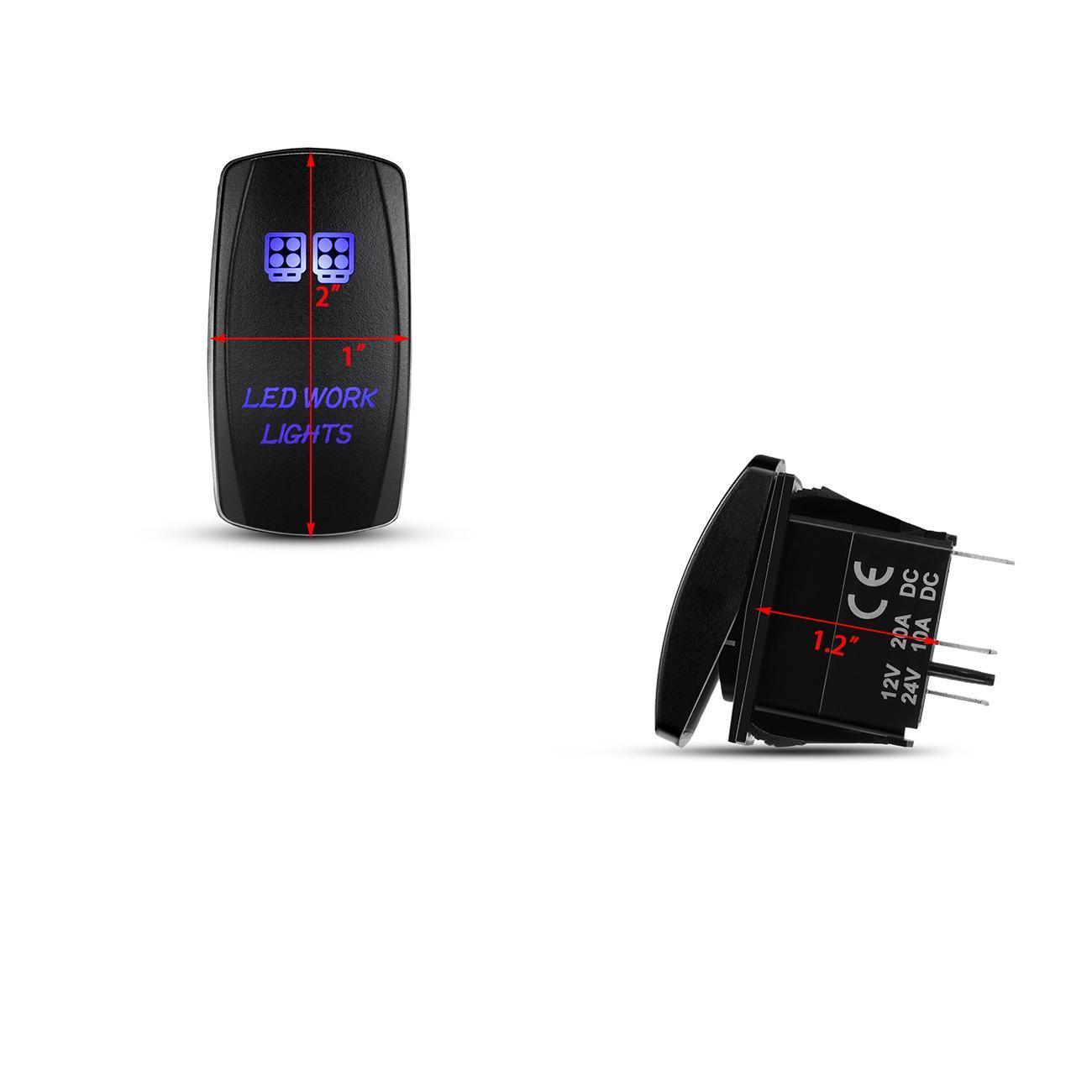 Auxbeam 5-Pin Laser On/Off Switch – 20A 12V / 10A 24V, Jumper Wires Included