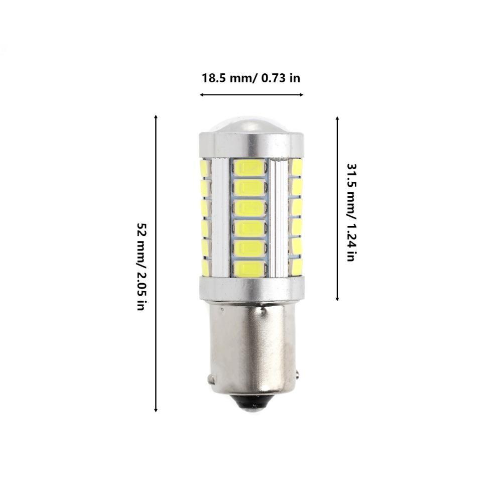 Auxbeam 1156 P21W BA15S LED Bulbs – Brake, Reverse, Parking, Tail & Turn Signal, 50W, 8000LM, 33 Series (Cool White / Amber / Red, 2 Pack)