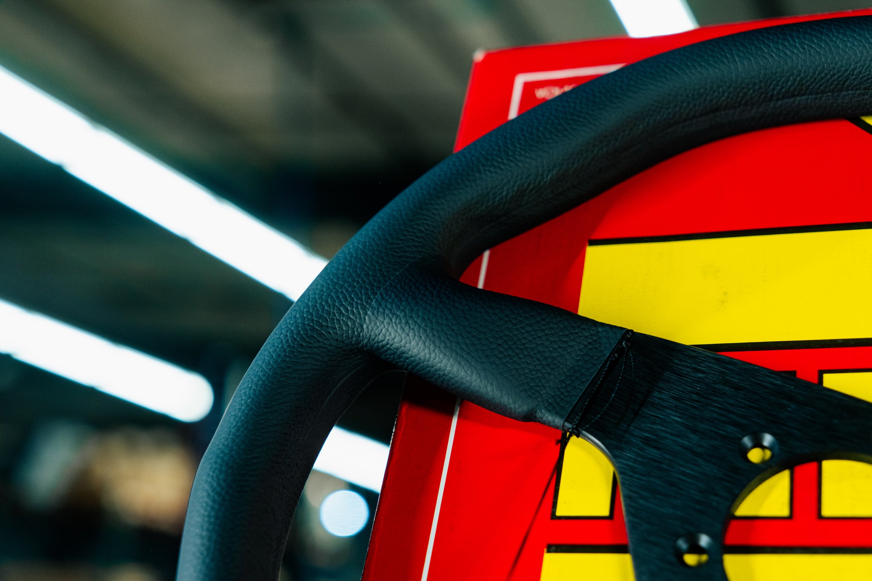 MOMO MOD78 350MM Black Leather Steering Wheel