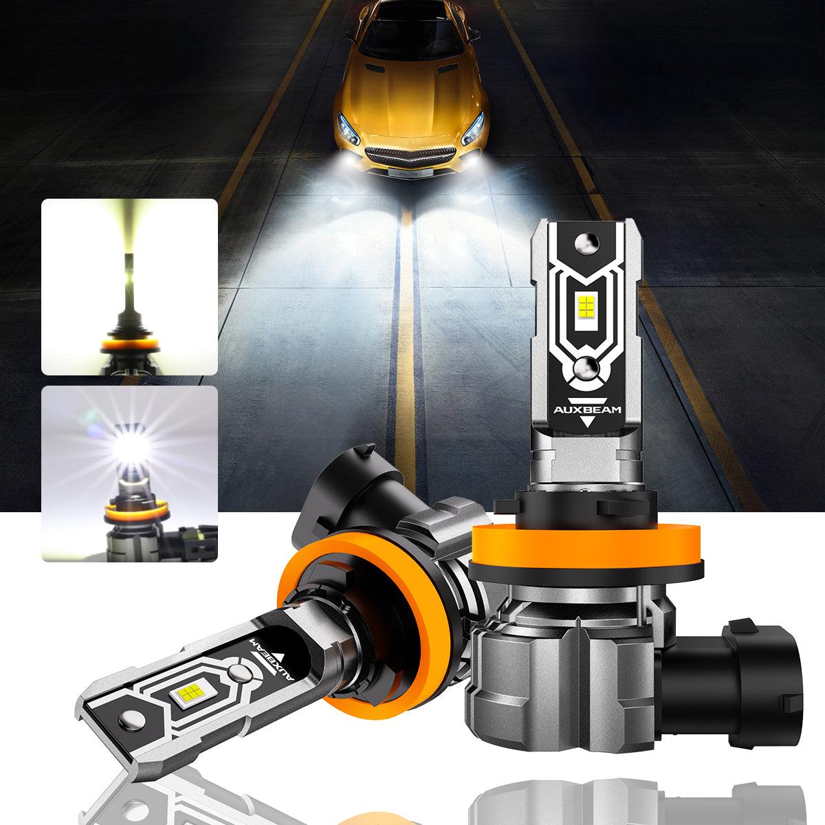 Auxbeam H11 / H9 / H8 / H16JP LED Fog Light & DRL Bulbs – Q5 Series, 50W, 10,000LM, 6500K Cool White (2 Pack)