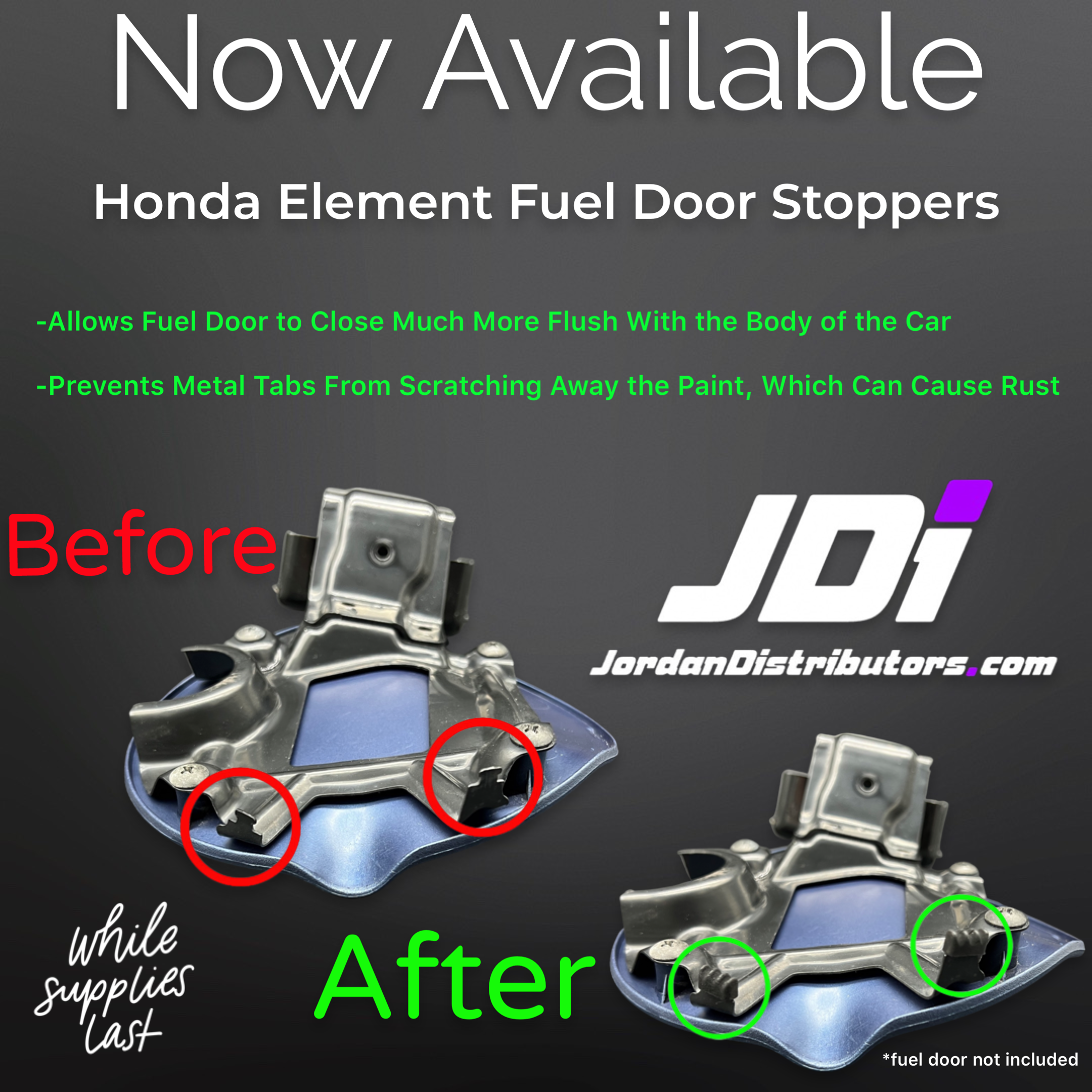 JDi Honda Element Fuel Door Stoppers for 03-11 Honda Element
