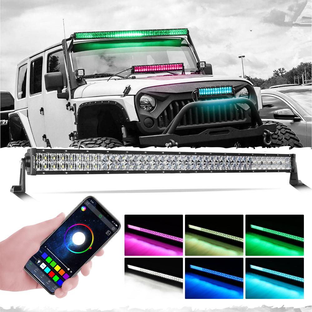 Auxbeam V-PRO Series RGBW LED Light Bar – 22"/32"/42"/52", Color-Changing, Off-Road