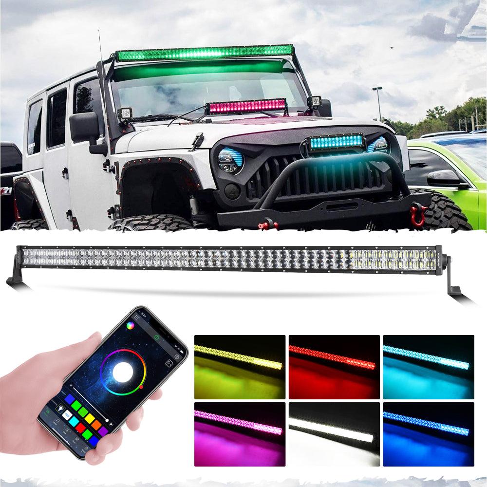 Auxbeam V-PRO Series RGBW LED Light Bar – 22"/32"/42"/52", Color-Changing, Off-Road