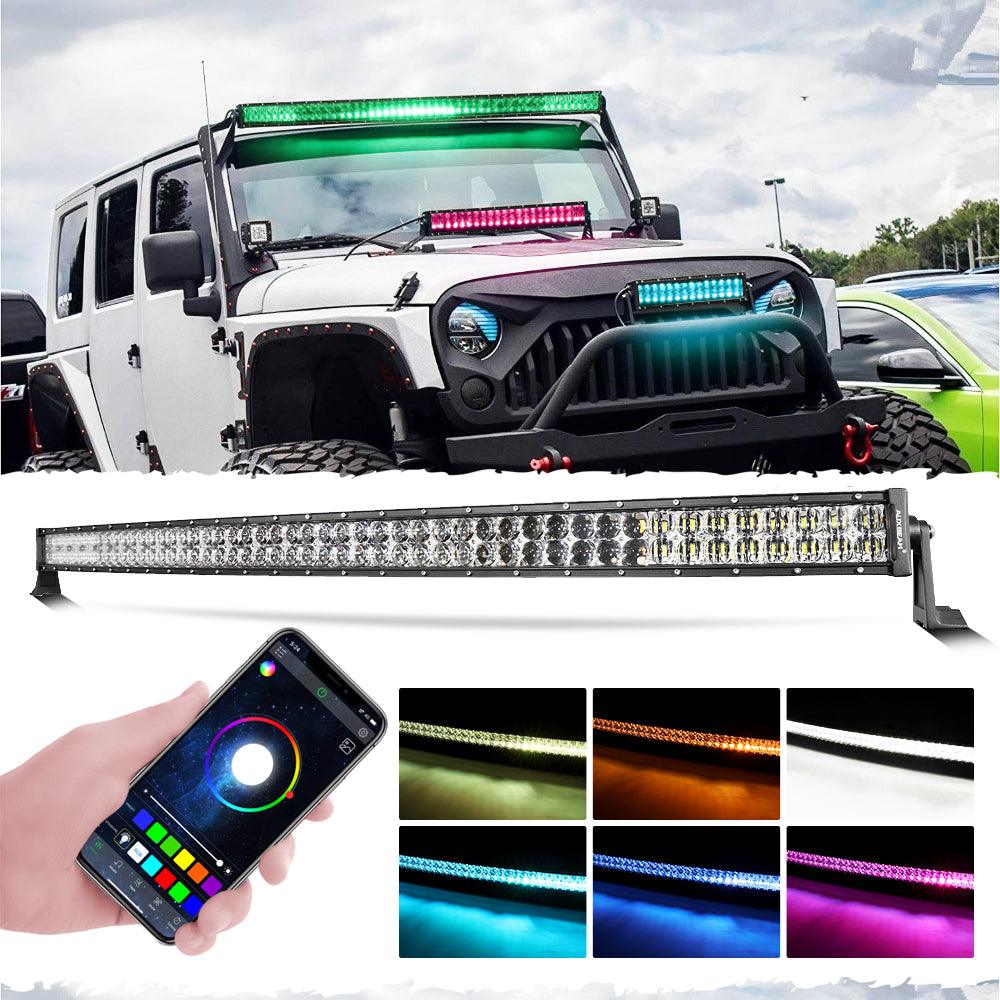 Auxbeam V-PRO Series RGBW LED Light Bar – 22"/32"/42"/52", Color-Changing, Off-Road