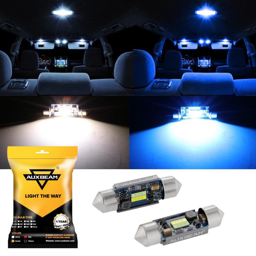 Auxbeam Dual Color Switchback 36mm Festoon LED Bulbs – DE3174 / 3425 / 6461 / 11005 / 12854, 1860CSP, 6500K White & Ice Blue, CANBUS, Interior/Dome/Map/License Plate (2 Pack)