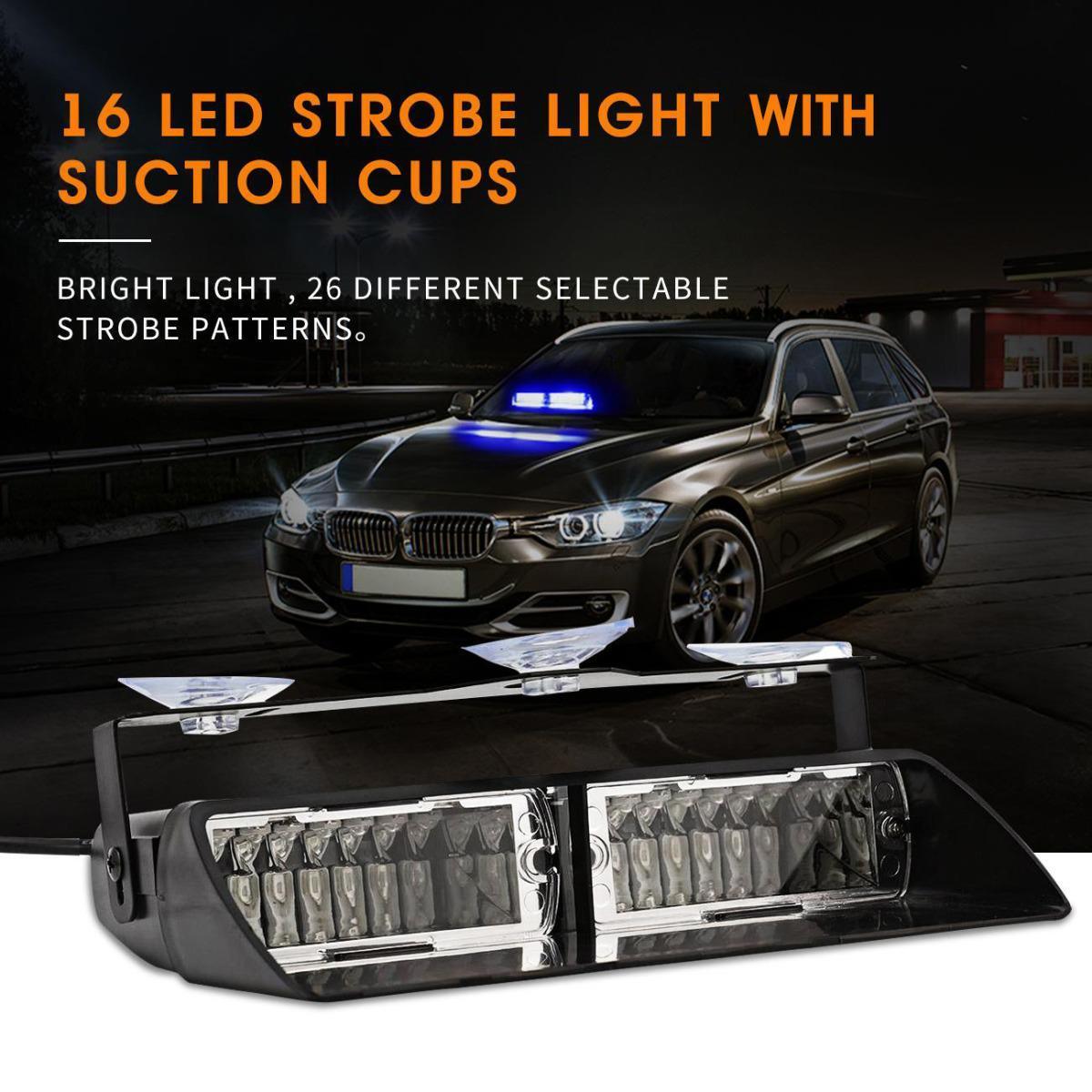Auxbeam 16-LED Emergency Warning Strobe Light – With Suction Cups