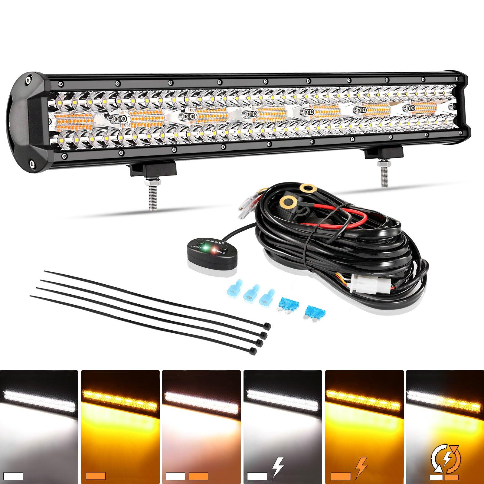 Auxbeam 6 Modes Series 20" LED Light Bar – White & Amber, Off-Road