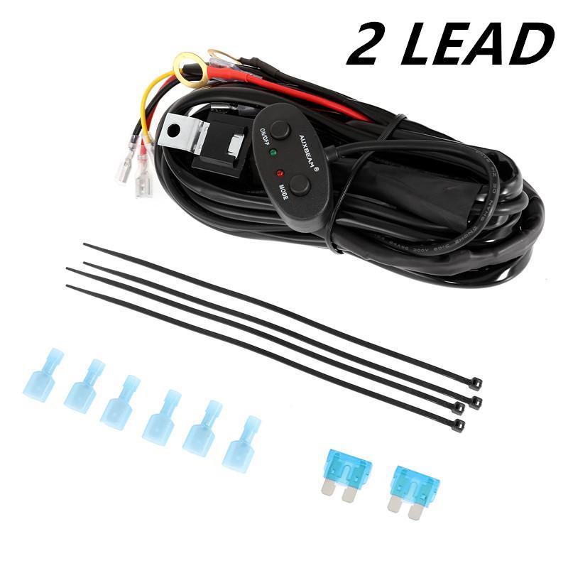 Auxbeam 10FT Wiring Harness – For 6 Mode LED Light Bars, 12V 40A Relay