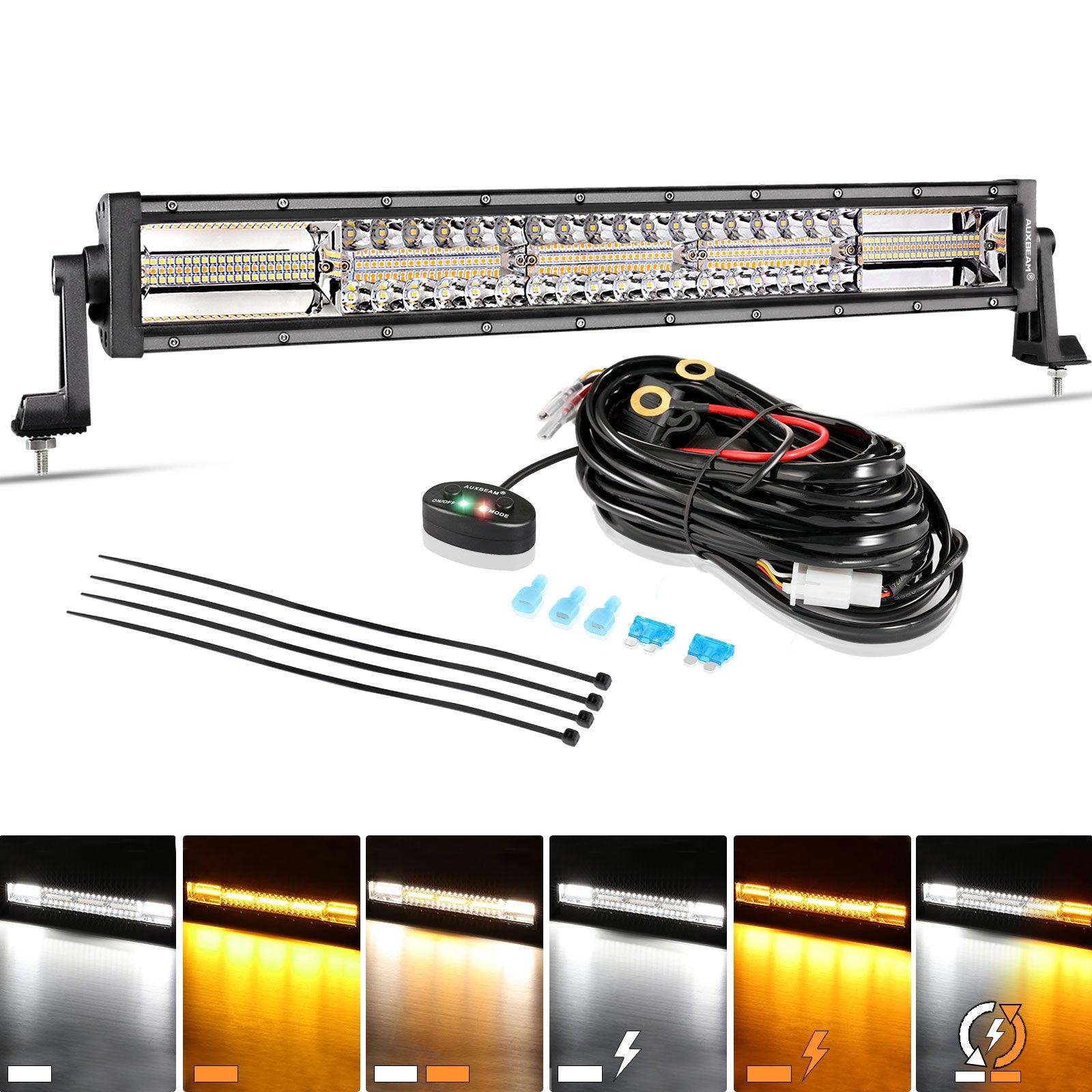 Auxbeam 6 Modes Series 22" LED Light Bar – White & Amber, Off-Road