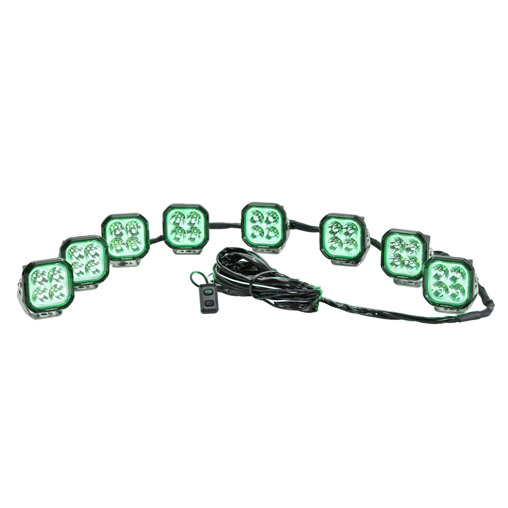Auxbeam Color Play RGB Series 8-LED Pod Light Wiring Harness Kit – 3-Pin DT Plug