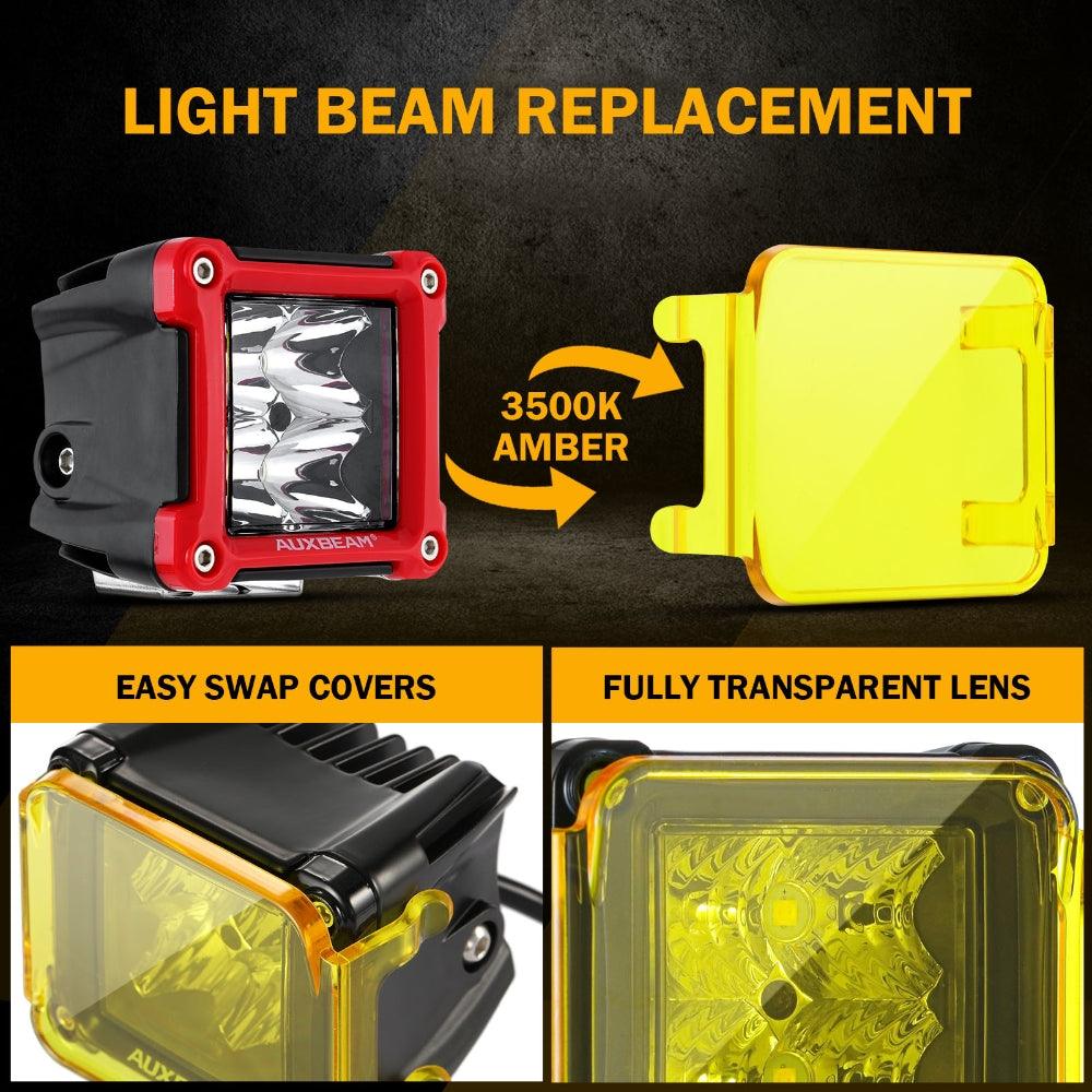 Auxbeam FA Series 4" LED Pod Light Covers – Amber