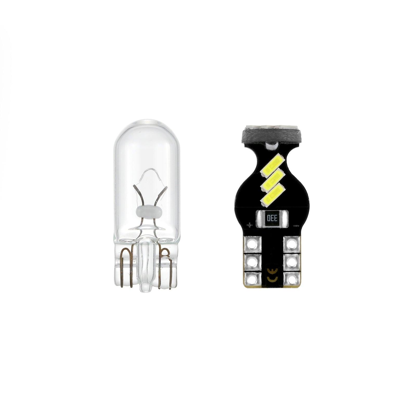 Auxbeam 168 / 2825 W5W T10 LED Interior Light Bulbs – 1.5W, 6500K White, 300% Brighter (10 Pack)