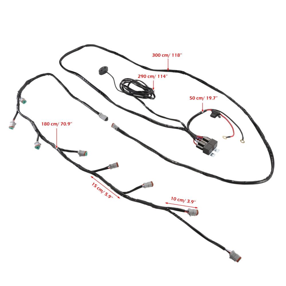 Auxbeam 8-LED Pod Light Wiring Harness Kit – 3-Pin DT Plug