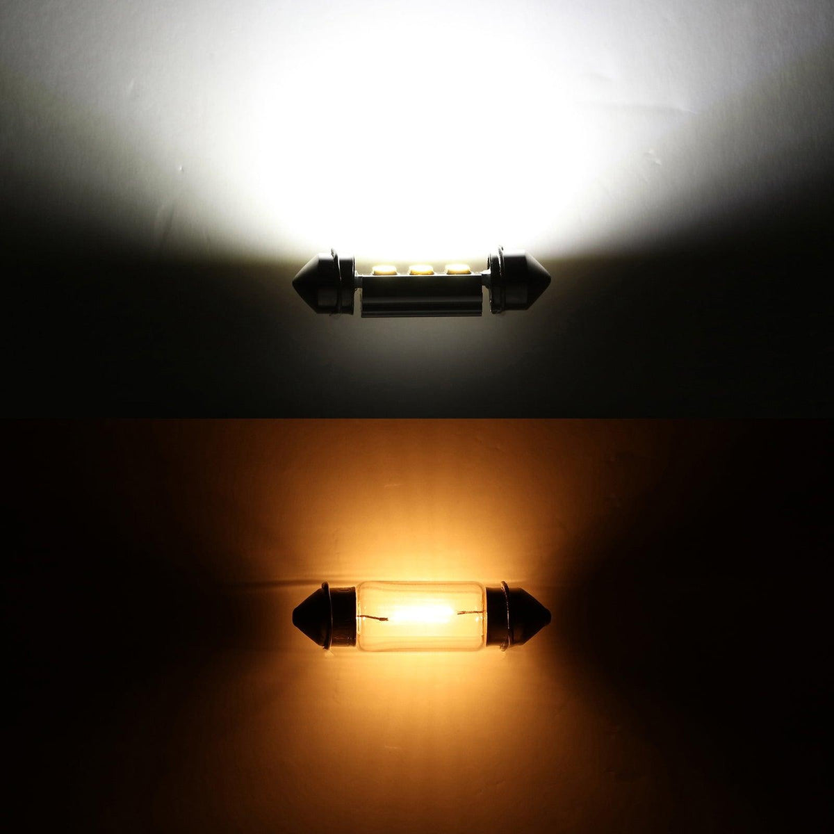 Auxbeam 36mm DE3174 Festoon LED Interior Light Bulbs – 2.7W, 300LM, 6500K White (2 Pack)
