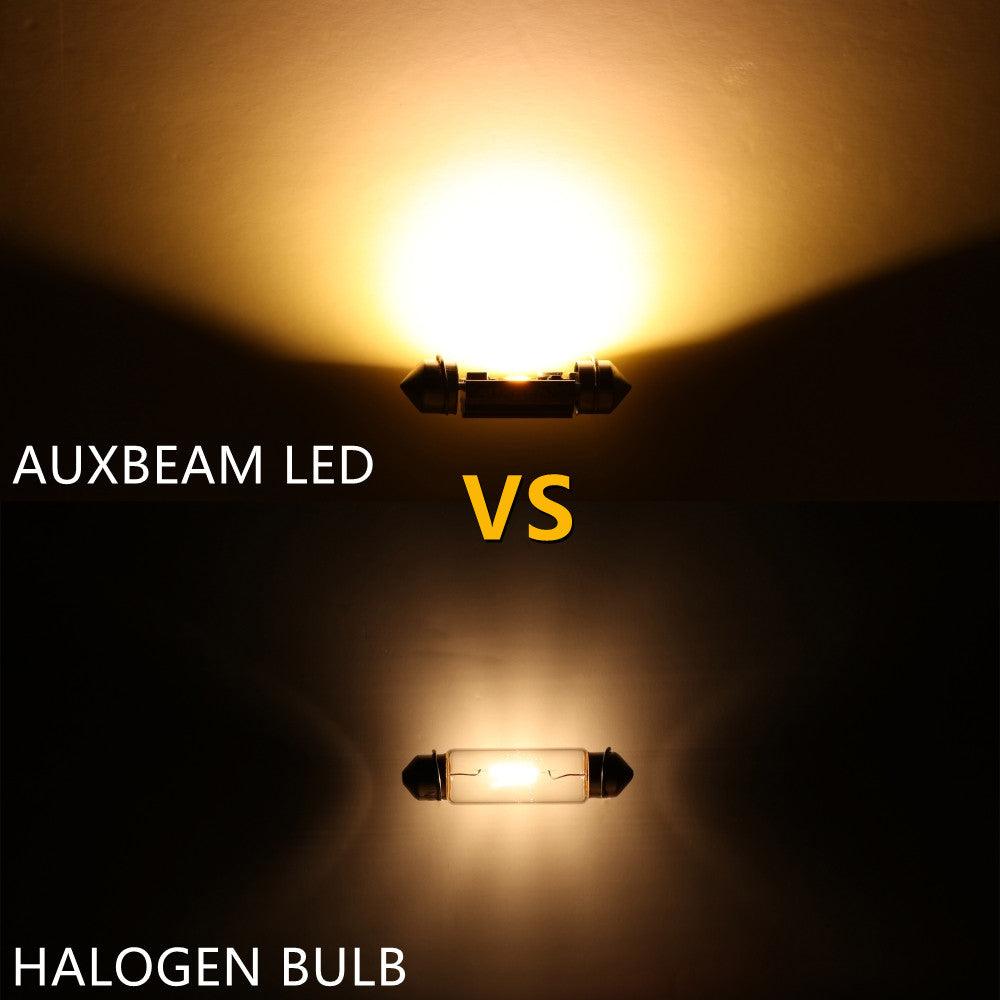 Auxbeam Dual Color Switchback Festoon LED Bulbs – 31mm /41mm / 42mm, 1860CSP, 6500K Cool White & 5000K Natural White, CANBUS, Interior/Dome/Map/License Plate (2 Pack)