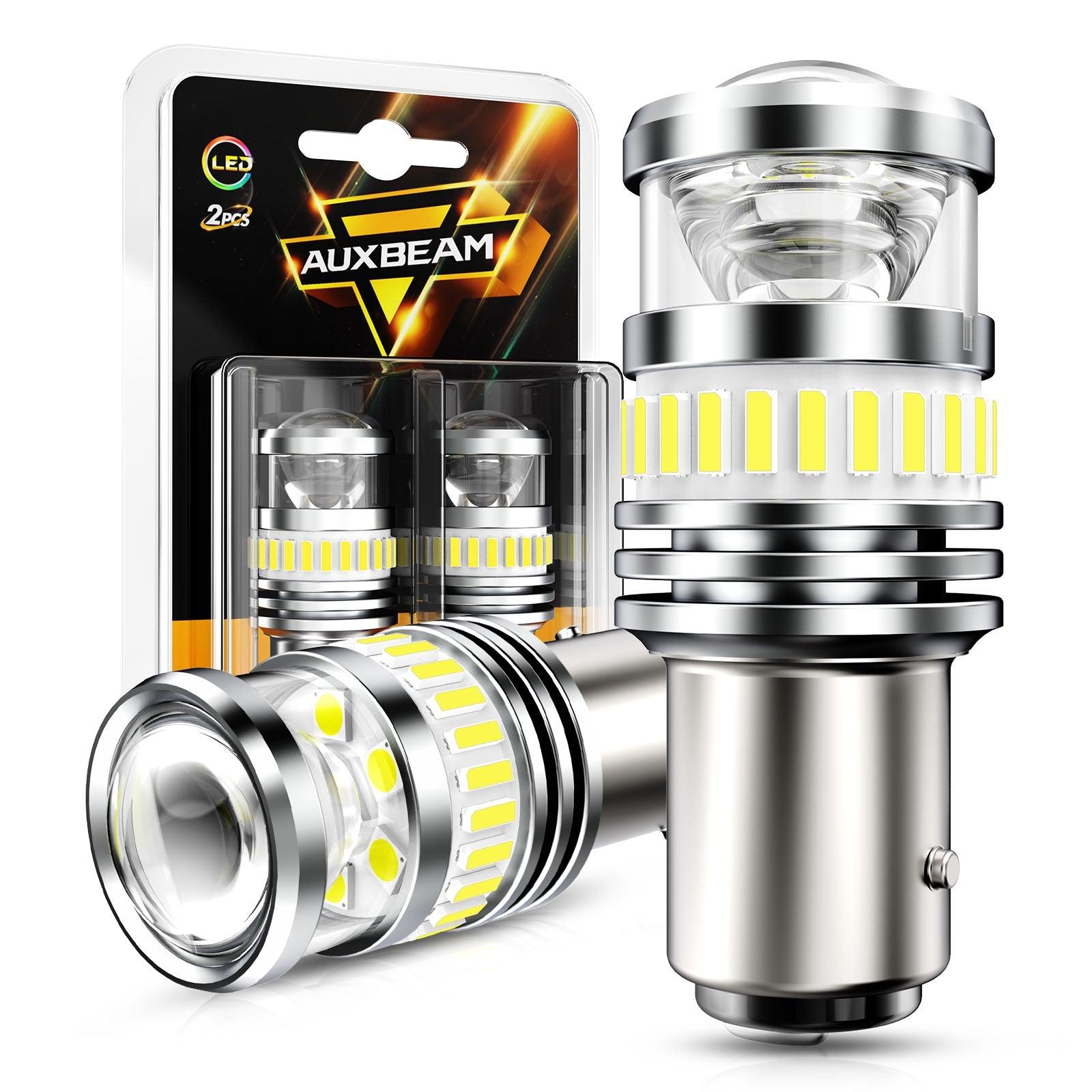 Auxbeam 1157 BAY15D LED Bulbs – B1 Series, Backup/Reverse/Turn Signal/Brake/Tail Lights, 11W, 4000LM, 6500K White (2 Pack)