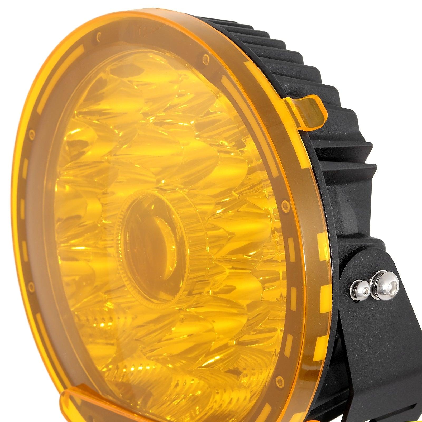 Auxbeam 9" Round LED Light Covers – Amber (2-Pack)