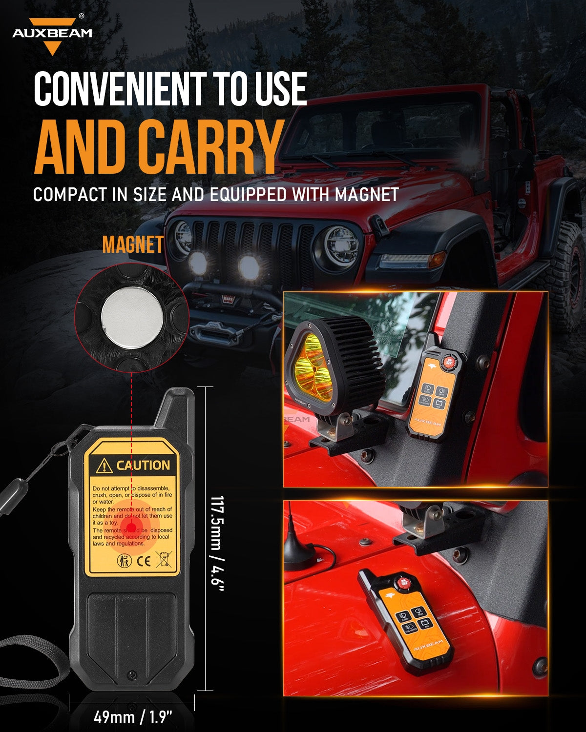 Auxbeam 4 Gang Wireless Remote Control Only for AS-400 Switch Panel