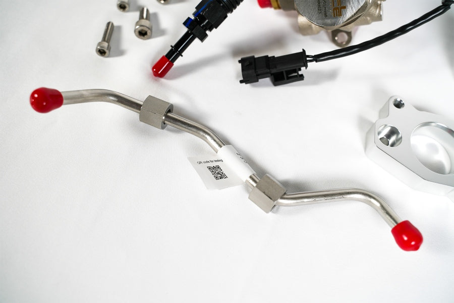 Fuel pump hardware laid out for a clean installation