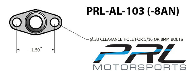 PRL Motorsports GT Turbo -8AN Ported Oil Drain Flange Slotted